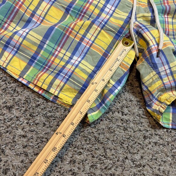 Polo by Ralph Lauren Mens Yellow Multicolor Plaid Swim Trunks W/ Drawstring Size - Picture 5 of 6